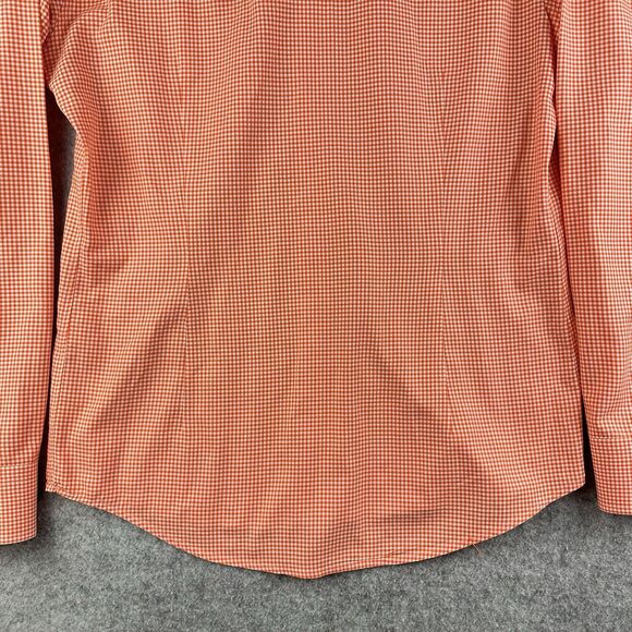 Eton Shirt Mens M Orange Gingham Checkered Contemporary Cotton BD Preppy Pocket* - Picture 13 of 16